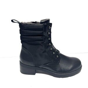 Adrienne Vittadini Womens Davide Combat Boots Black Size 8 M